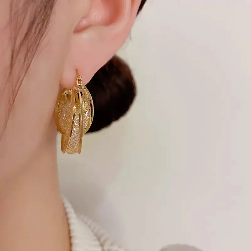 Sparkling Gold Hoop Earrings