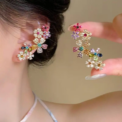Color Block Flower Earrings