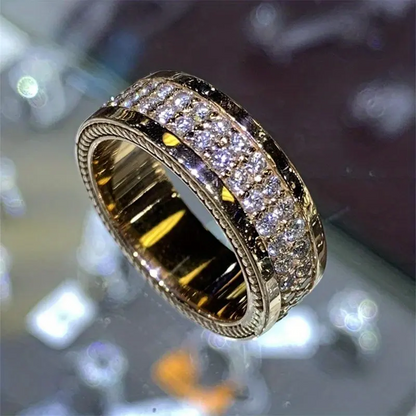 18k Plated Two Row Ring