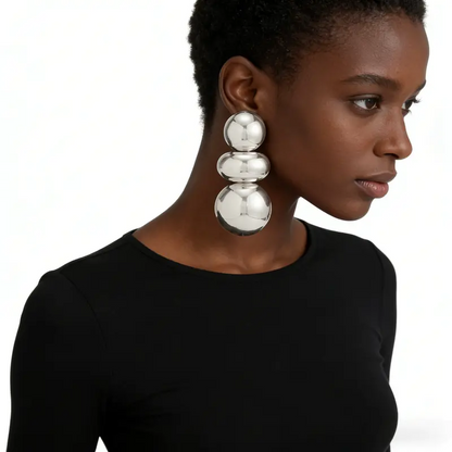 Exaggerated Geometric Ball Earrings