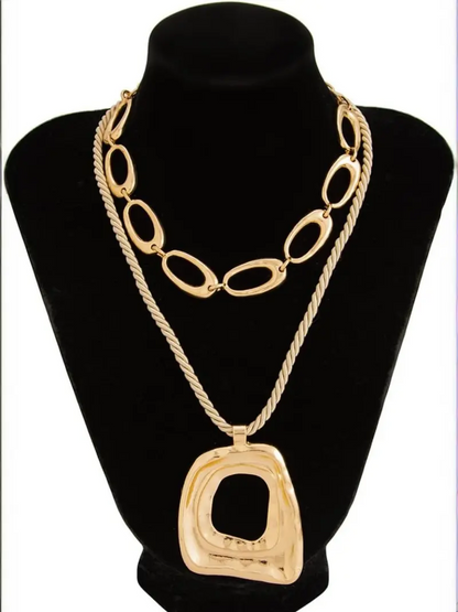 2pc Layered Chunky Necklace Set