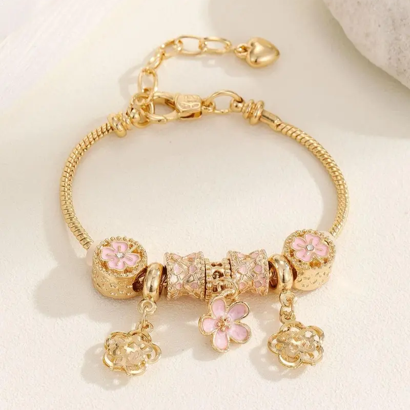 Exquisite Floral Rhinestone Bracelet