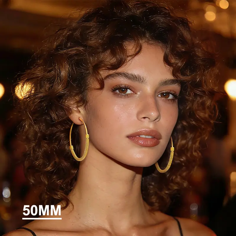 Chunky Textured Hoop Earrings