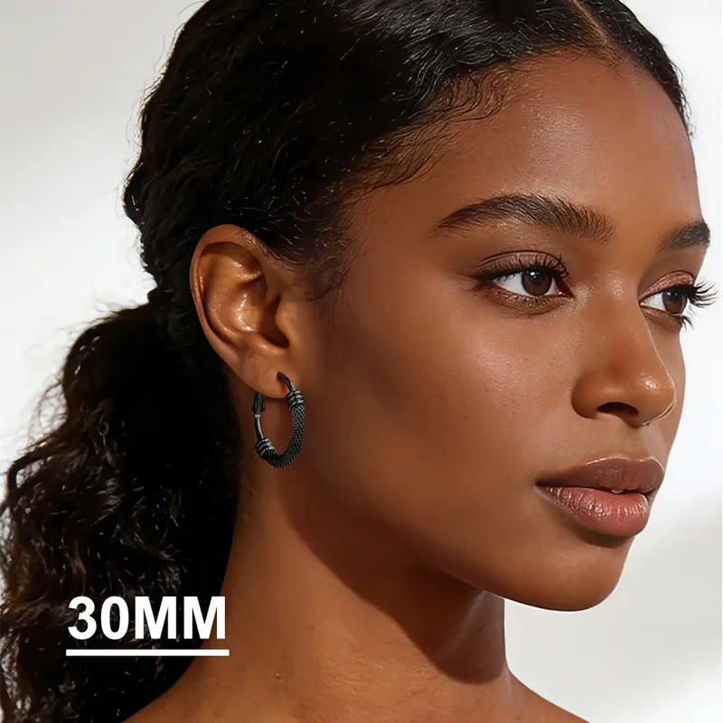 Chunky Textured Hoop Earrings