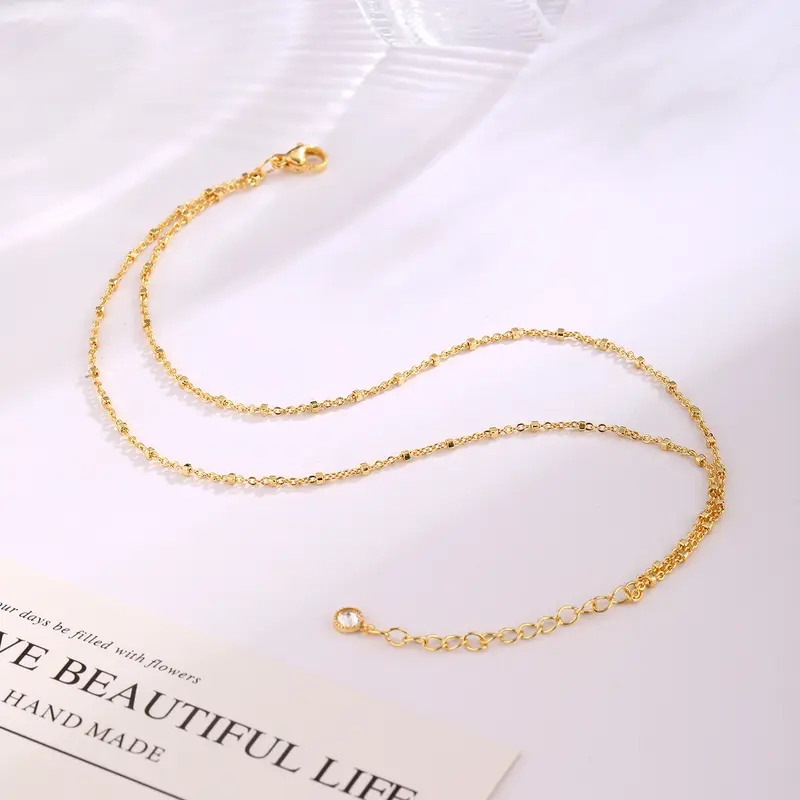 Layered Square Dot Anklet