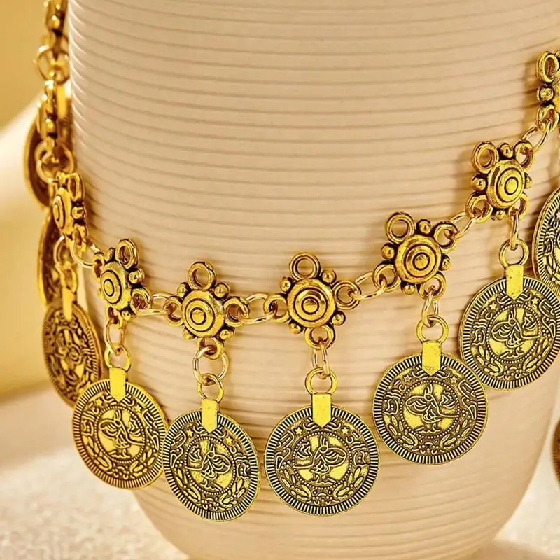 Vintage Round Charm Anklet