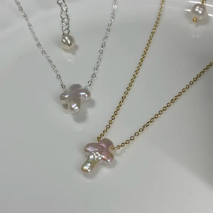Baroque Cross Pearl Necklace