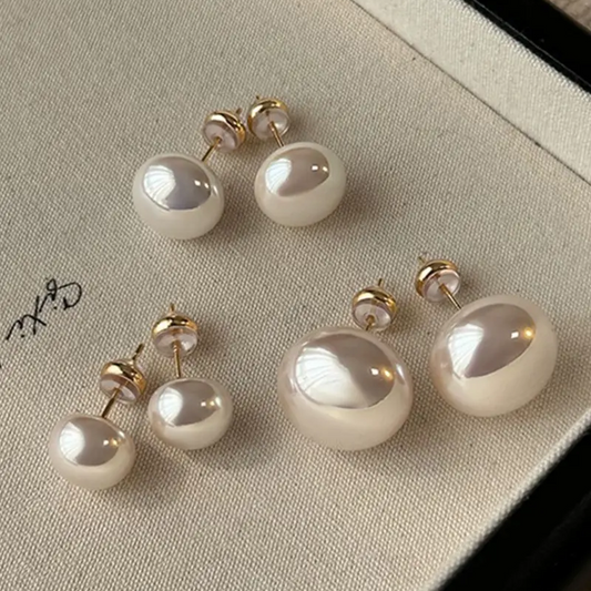 3 Pair Elegant Pearl Stud Earrings Set