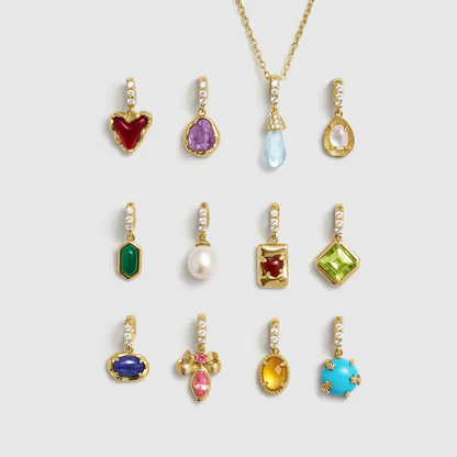 Numeric Birthstone Charm Necklace