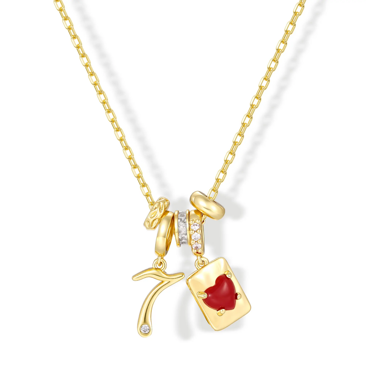Numeric Birthstone Charm Necklace
