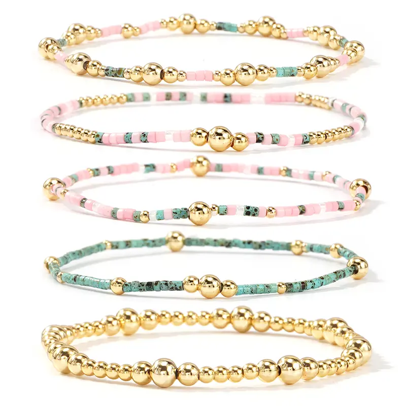 5pc Boho Beaded Bracelets