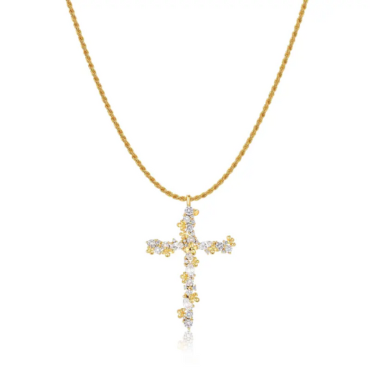 Twisted Petals Cross Necklace