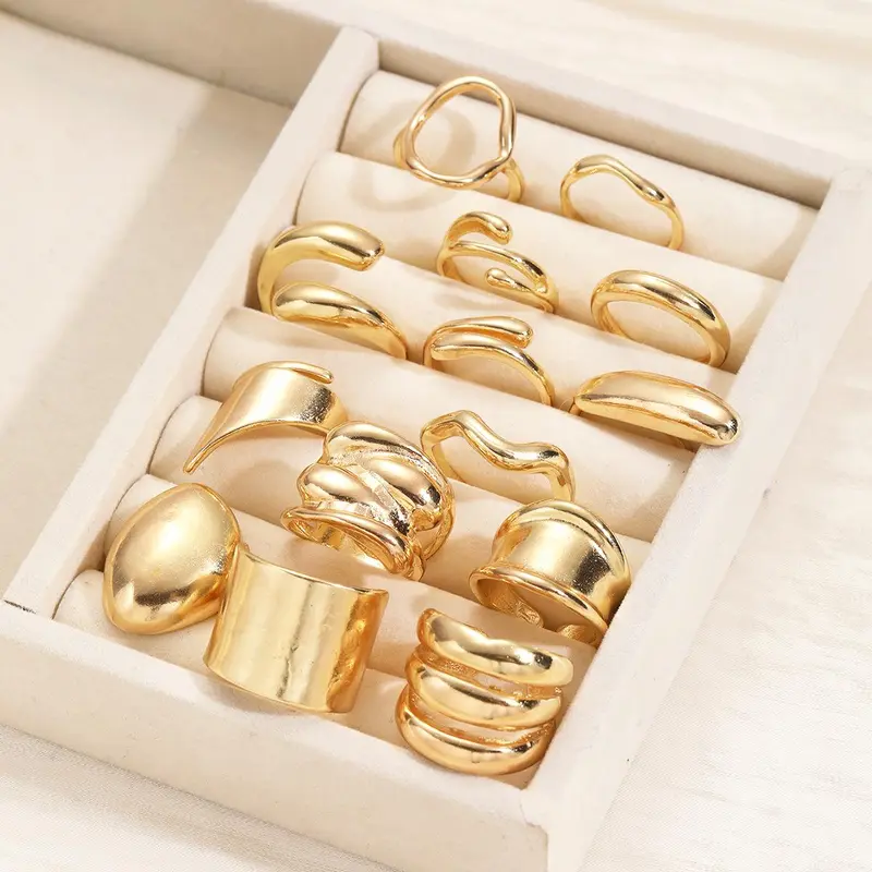 14pc Chunky Ring Set