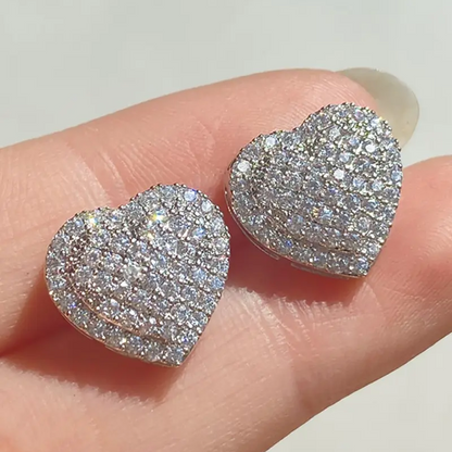 Elegant Heart Stud Earrings