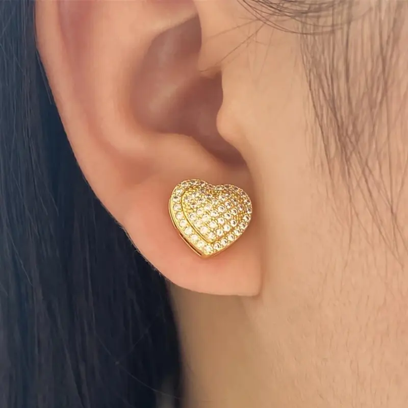 Elegant Heart Stud Earrings