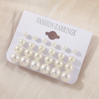 24 Piece Pearl Earrings Set