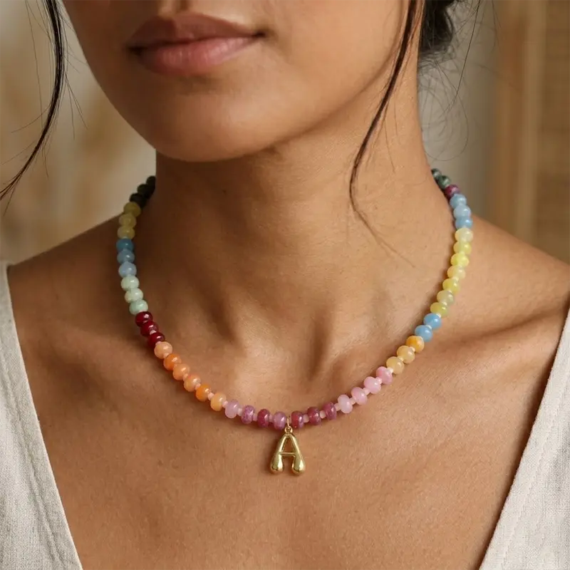 Colorful Bubble Letter Necklace