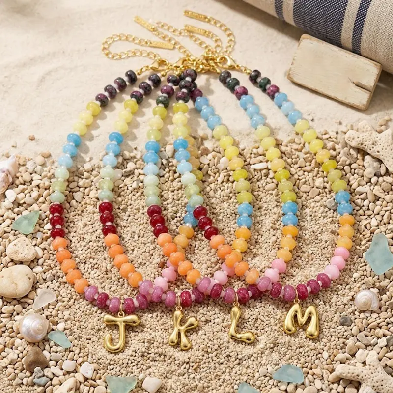 Colorful Bubble Letter Necklace
