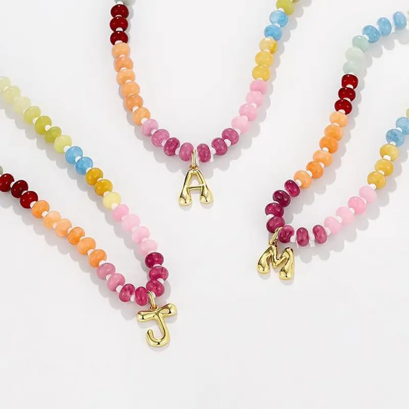 Colorful Bubble Letter Necklace