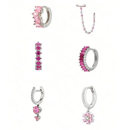 Pink Diamond Earring Set