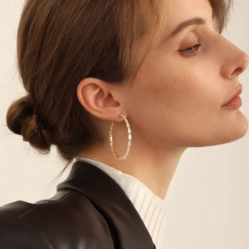 Cubic Hoop Earrings