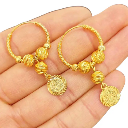 Medallion Hoop Earrings