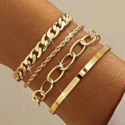 4pc Chunky Stackable Bracelets
