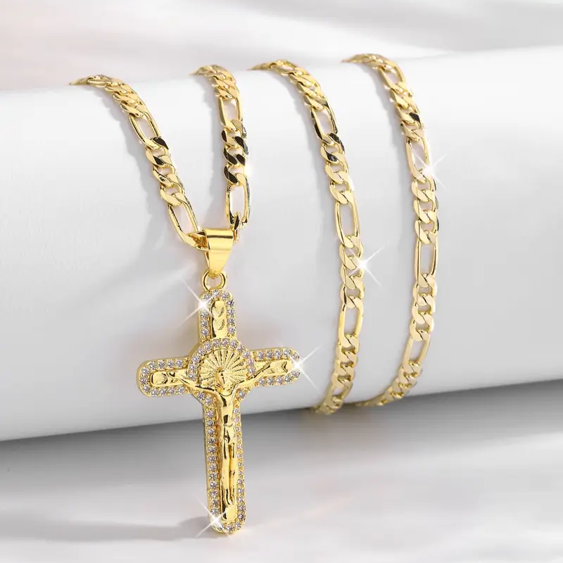 Zircon Jesus Crucifix Necklace