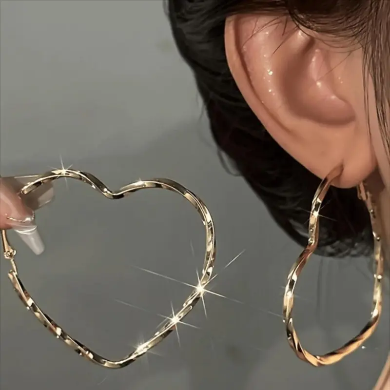 Oversized Heart Hoop Earrings