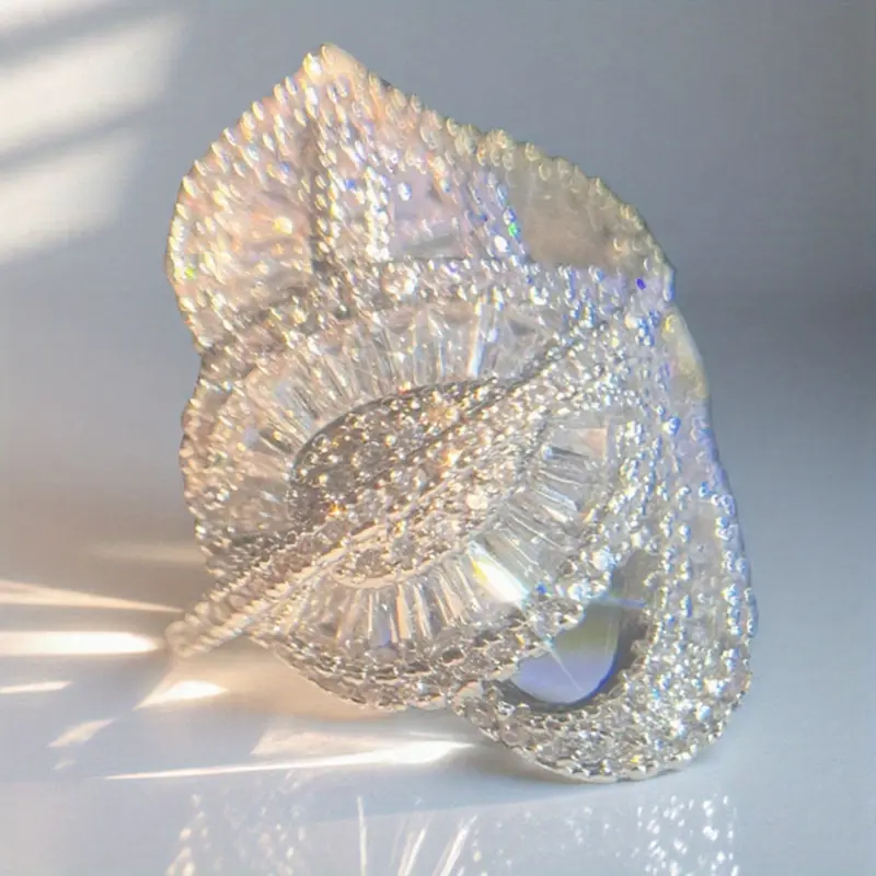 Three Leaf Zirconia Ring