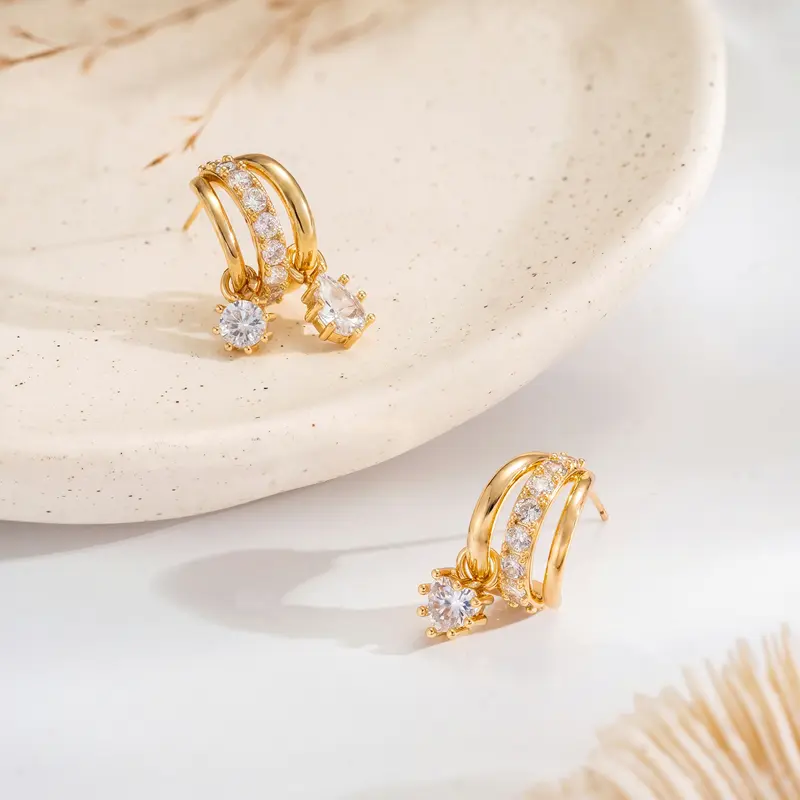 Three Tier Clip Earrings