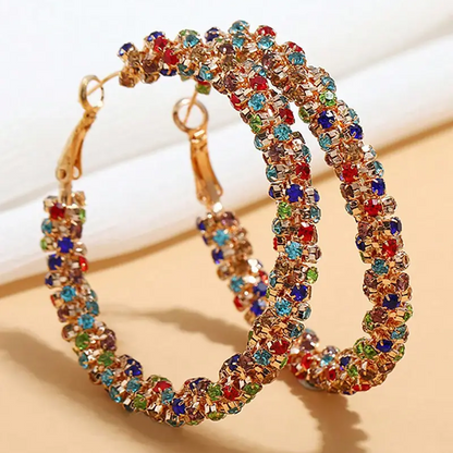 Colorblock Rhinestone Earrings