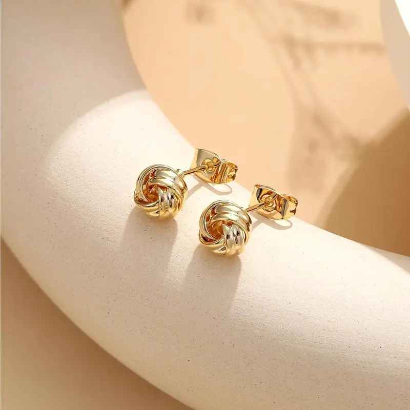 3 Pair Love Knot Earrings