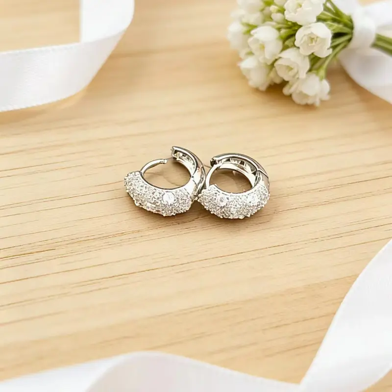 Premium Zirconia Hoop Earrings