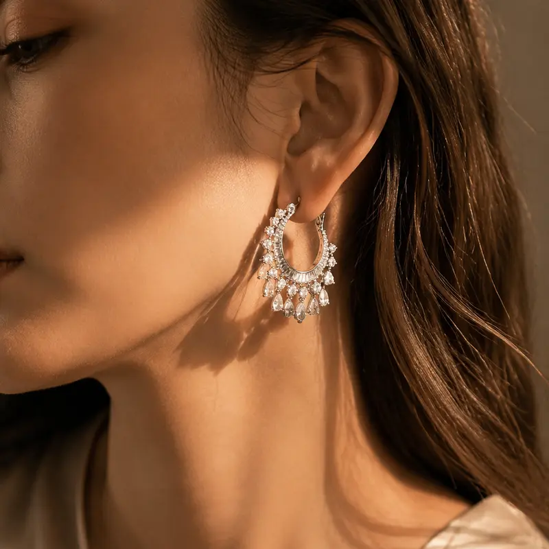 Water Drop Tassel Earrings