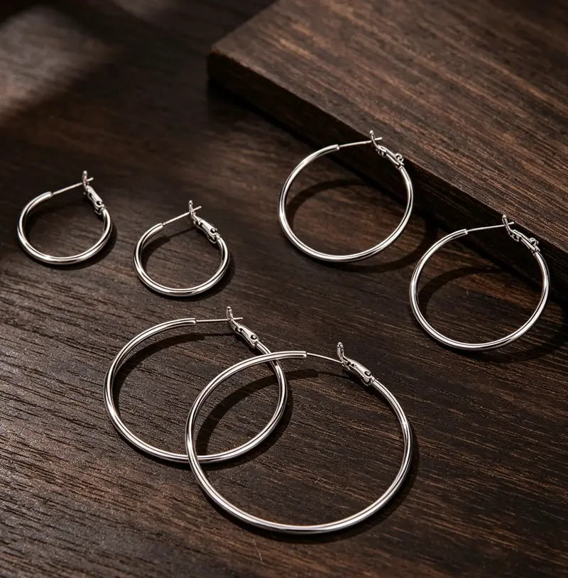 3 Pair Big Hoop Earrings