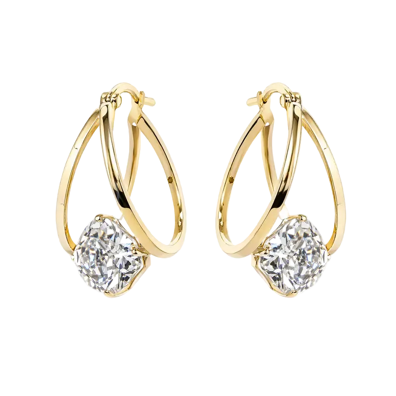 Double Loop Zircon Earrings