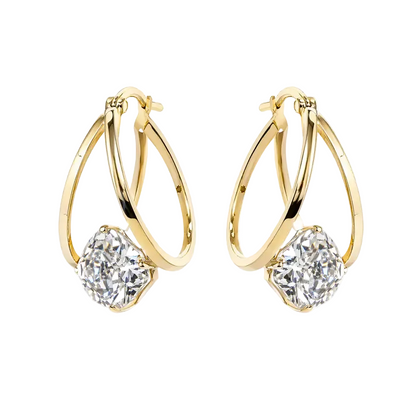 Double Loop Zircon Earrings