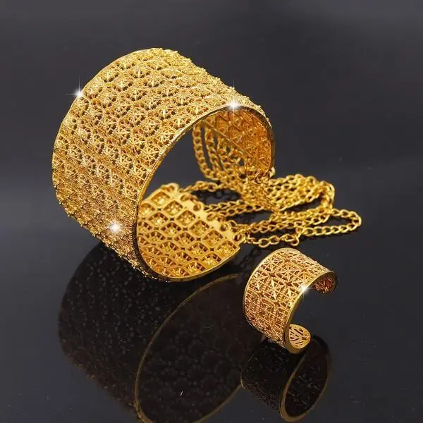 Dangling Tassel Bangle & Ring Set