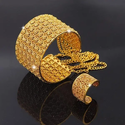 Dangling Tassel Bangle & Ring Set