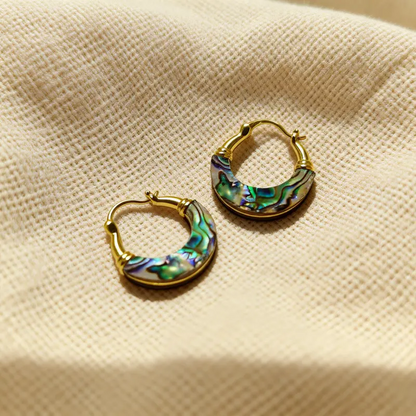 Abalone Shell Hoop Earrings