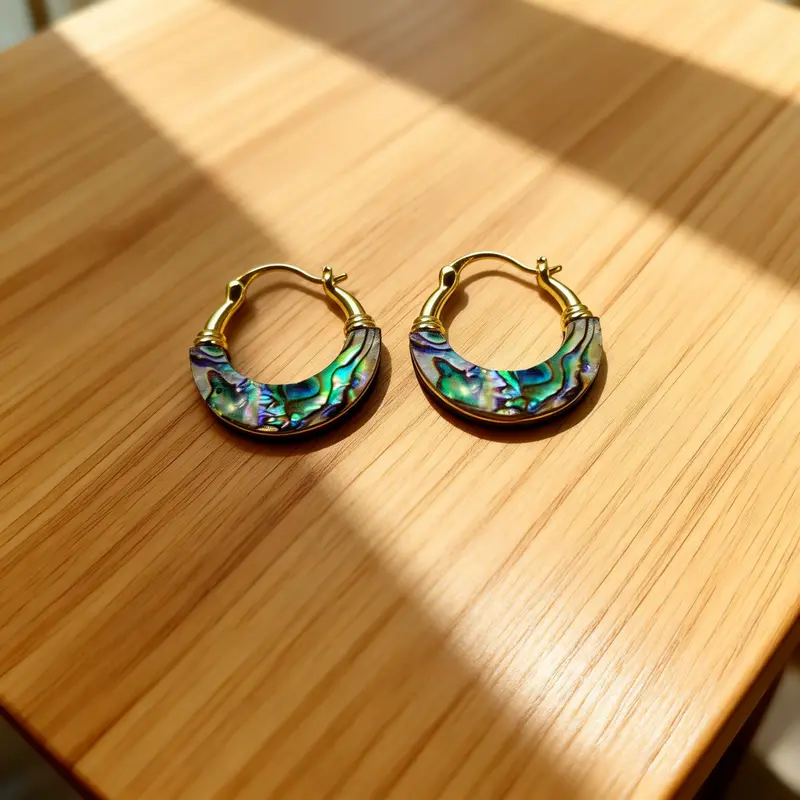 Abalone Shell Hoop Earrings
