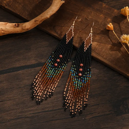 Boho Tassel Beaded Earrings