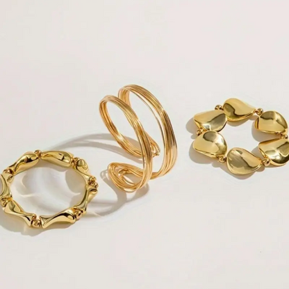 3pc Irregular Geometric Bracelet Stack