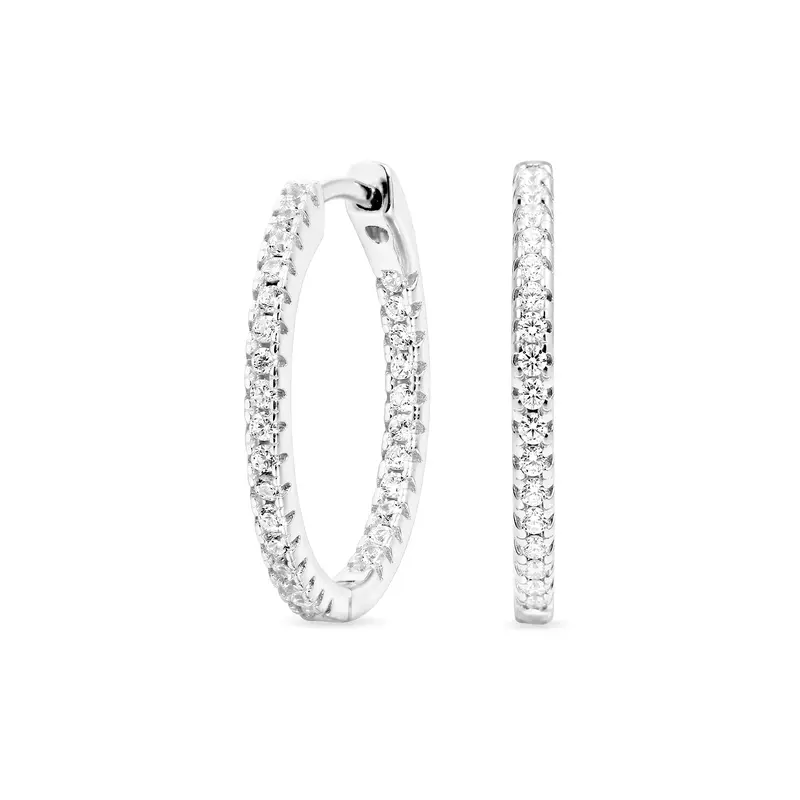 Sparkling Oval Hoop Earrings
