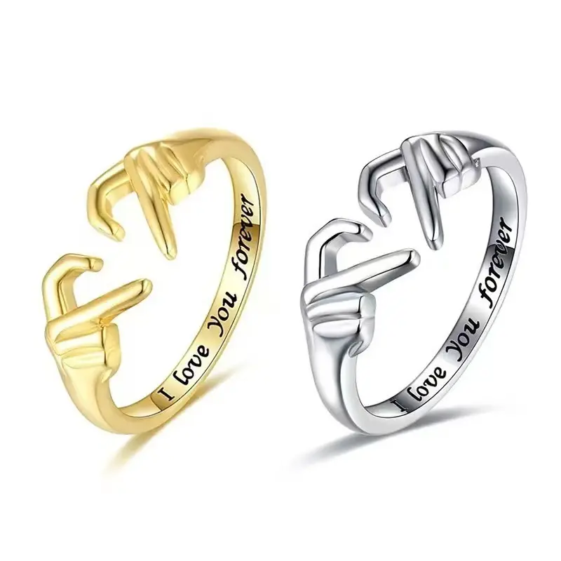 Adjustable Hand Heart Ring