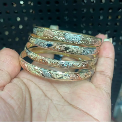 4pc Tri-Color Empress Bangles Set