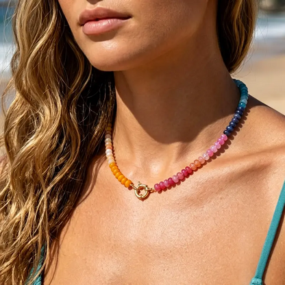 Sunset Ombre Beaded Necklace