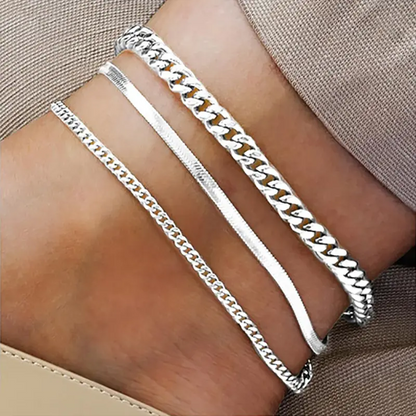 3pc Dainty Anklet Stack
