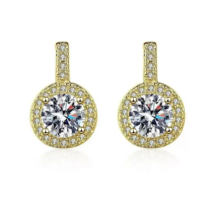 Double Layer Zirconia Stud Earrings